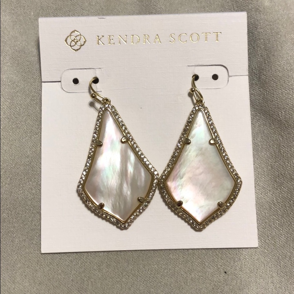 Kendra Scott Pave Alex ivory pearl earrings